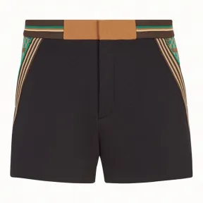 芬迪/Fendi 长裤_黑色棉针织百慕大短裤 FB0473 A70 SF0QA1