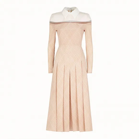 芬迪/Fendi 洋装_粉红色双绉广东绉纱洋装 FD9830 A5G BF14FQ