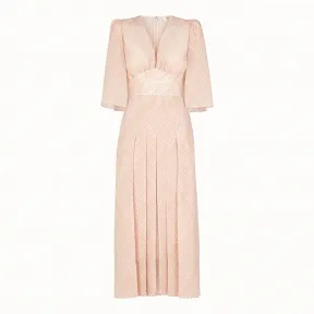 芬迪/Fendi 洋装_粉红色双绉广东绉纱洋装 FD9834 A5G BF14FQ