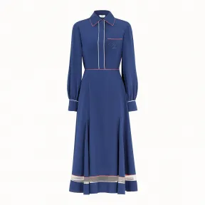 芬迪/Fendi 连衣裙_蓝色真丝连衣裙 FD9874 O2R F14PK