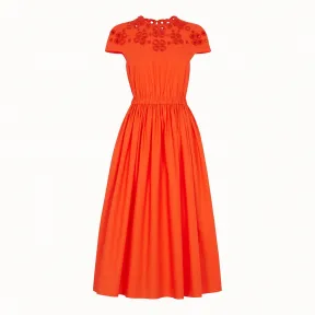 芬迪/Fendi 连衣裙_橙色塔夫绸连衣裙 FD9910 A0M YF14PO