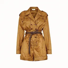 芬迪/Fendi 细格纹桑蚕丝连体衣 FDA778A5YLF1AKY