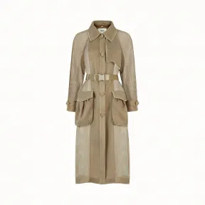 芬迪/Fendi 风衣_绿色透明硬纱外套 FF8622 A5H YF07G8