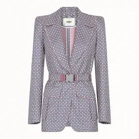 芬迪/Fendi 夹克_拼色真丝休闲夹克 FJ6945 A5V JF14PI