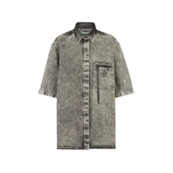 芬迪/Fendi 恤衫 - 黑色牛仔恤衫 FLF725ANQJF084J