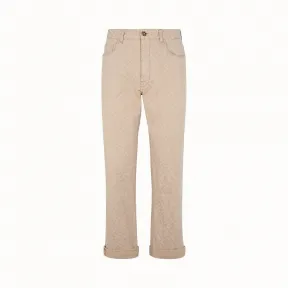芬迪/Fendi 牛仔系列_米色牛仔裤 FLP237 A6W NF10X5