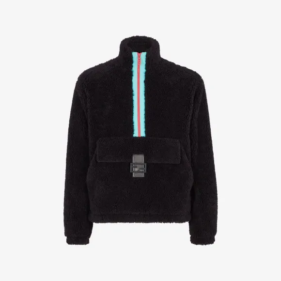 芬迪/Fendi 夹克-黑色毛羊皮连帽夹克衫-男士外套 FM0206AM8GF0GME 8056582343044