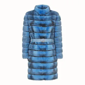 芬迪/Fendi 外套_蓝色貂毛外套 FNF93C A3H ZF14PJ