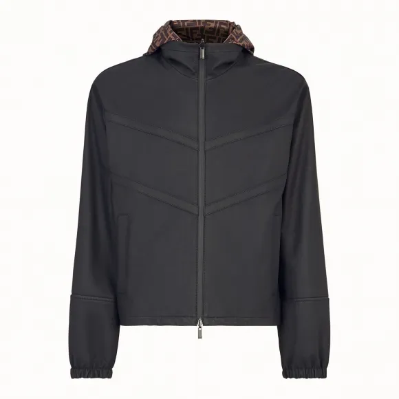 芬迪/Fendi 紧身夹克_黑色皮革夹克 FPG021 A74 AF0QA1