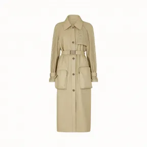 芬迪/Fendi 风衣_绿色纳帕皮革外套 FPS789 A7W LF07G8