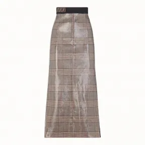 芬迪/Fendi 半截裙_威尔士王子格纹羊毛半身裙 FQ6765 A5F QF12S8