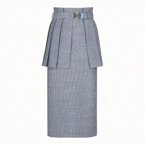 芬迪/Fendi 半身裙_小格子羊毛真丝半身裙 FQ7021 A5G VF14PJ