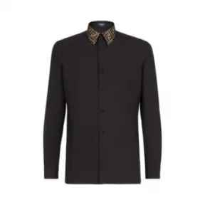 芬迪/Fendi 黑色棉质衬衫-男士成衣-FENDI芬迪官网 FS0751A4S6F0QA1-8055512662095