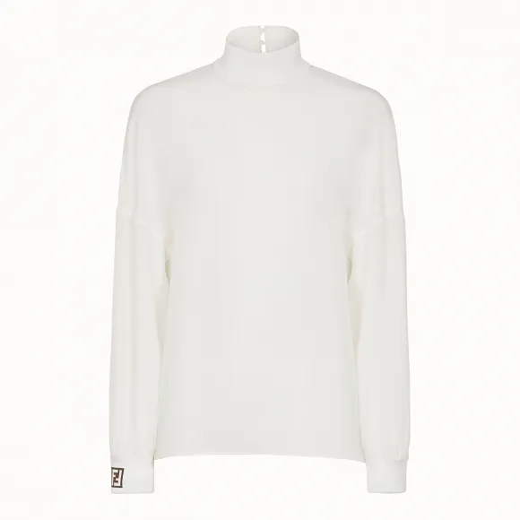 芬迪/Fendi 衬衫_黑色中式绉绸衬衫 FS7099 O2R F0ZNM