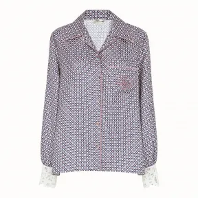 芬迪/Fendi 衬衫_拼色真丝衬衫 FS7114 A5V JF14PI