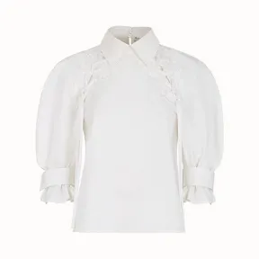 芬迪/Fendi 衬衫_白色棉塔夫绸上衣 FS7171 A0M YF0ZNM