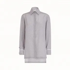 芬迪/Fendi 衬衫_灰色中式绉绸衬衫 FS7174 A8F OF16WQ