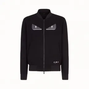 芬迪/Fendi 飞行员夹克_黑色布料夹克 FW0833 A1B CF0QA1