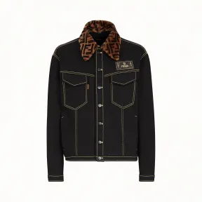 芬迪/Fendi 夹克_黑色牛仔夹克 FW0918 A4Q NF0QA1