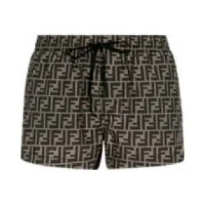 芬迪/Fendi 棕色布料短裤-男士成衣-FENDI芬迪官网 FXB077A79FF13IZ-8055512334008