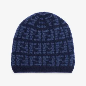 芬迪/Fendi 针织帽-蓝色羊绒针织帽-男士帽子和手套 FXQ798AMR2F0UD6 8056582452456