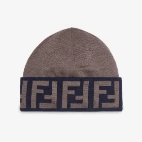 芬迪/Fendi 针织帽-棕色针织帽-男士帽子和手套 FXQ955AMR5F078C 8056582452630