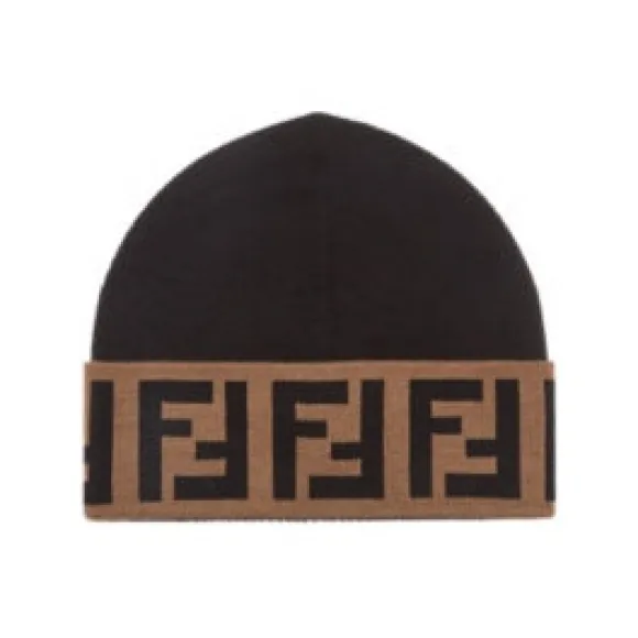 芬迪/Fendi 无檐便帽 - 黑色羊毛帽 FXQ955AMR5F0ZC4