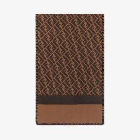 芬迪/Fendi 棕色羊毛桑蚕丝围巾-FENDI芬迪官网 FXS124AFH8F165S-8058613653306