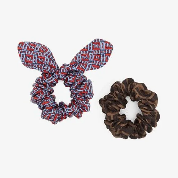 芬迪/Fendi 浅蓝色桑蚕丝松紧发带两件套 FXT268-ADNG-F0V6W