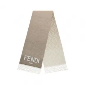 芬迪/Fendi Fendi Roma围巾 - 鸽子灰羊绒和羊毛围巾 FXT363ALSWF0QD3