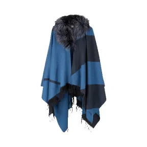 芬迪/Fendi 不对称灰黑色女士PONCHO披巾 FXX636 8MJ F05AB