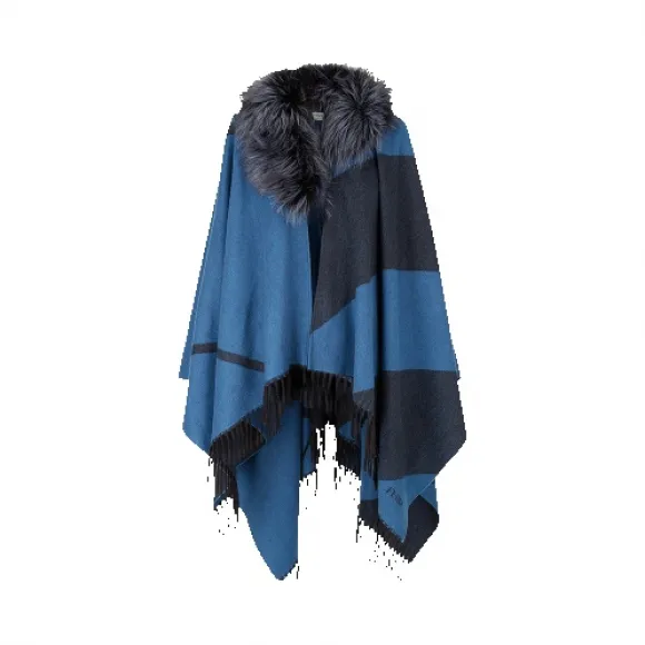 芬迪/Fendi 不对称灰黑色女士PONCHO披巾 FXX636 8MJ F05AB