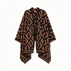 芬迪/Fendi FF外套式斗篷_棕色针织外套式斗篷 FXX703 A2O JF0QE1