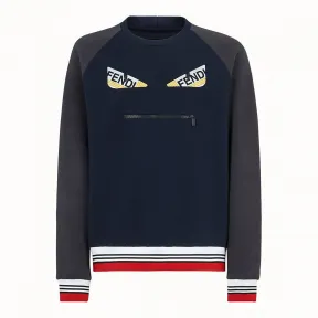 芬迪/Fendi 运动衫_蓝色棉针织泳衣 FY0948 A65 QF03LQ