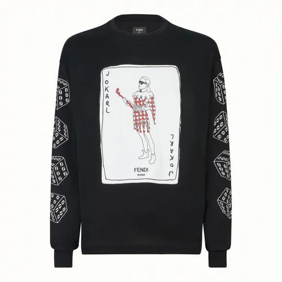 芬迪/Fendi T恤_黑色棉质T恤 FY0971 A6Z PF0QA1