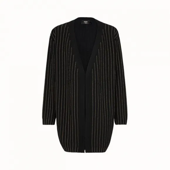 芬迪/Fendi 黑色羊绒开衫 FZC109A936F0QA1