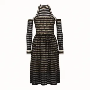 芬迪/Fendi 连衣裙_黑色真丝连衣裙 FZD748 A61 NF0GME