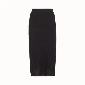 芬迪/Fendi 半身裙_黑色棉质半身裙 FZQ586 A8K KF0GME