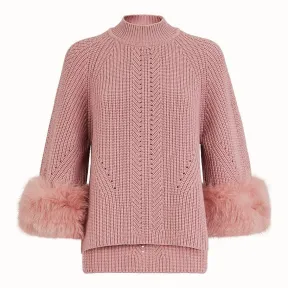 芬迪/Fendi 套头衫_粉红色羊绒毛衣 FZY729 A61 IF14PH