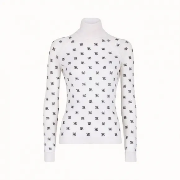 芬迪/Fendi 白色真丝羊毛针织衫 FZY894A9WNF0ZNM