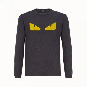 芬迪/Fendi 运动衫_灰色羊毛圆领毛衣 FZZ153 3VV F0XW5