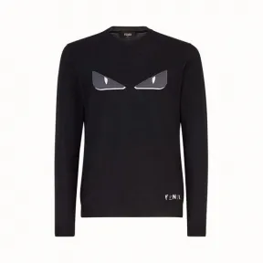 芬迪/Fendi 套头衫_黑色羊毛毛衣 FZZ153 A1E LF0QA1