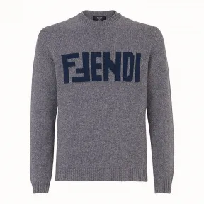 芬迪/Fendi 套头衫_灰色羊绒毛衣 FZZ373 A65 BF0XW5
