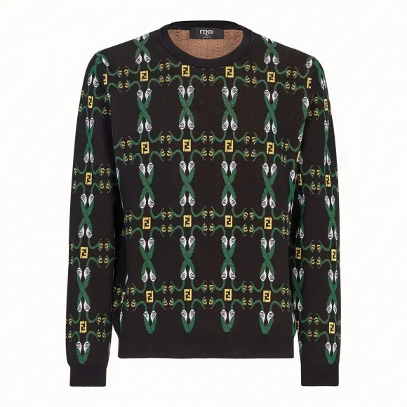 芬迪/Fendi 套头衫_黑色棉质毛衣 FZZ457 A73 DF0QA1