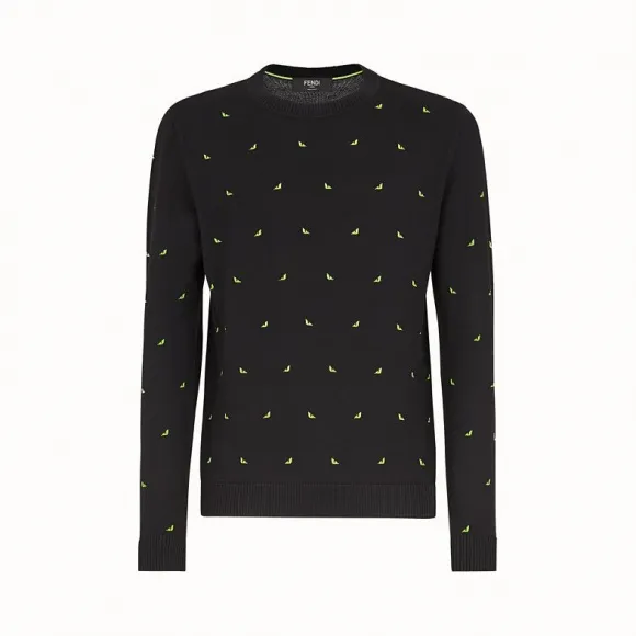 芬迪/Fendi 套头衫_黑色羊毛毛衣 FZZ470 A8B 7F16W7