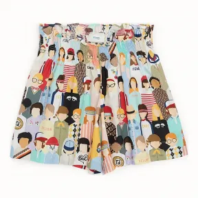 芬迪/Fendi 短裤_拼色府绸短裤 JFF133 A6A 1F0ZA0