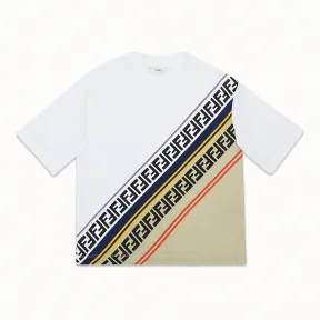 芬迪/Fendi FF T恤_拼色针织T恤 JMI245 7AJ F0VU8