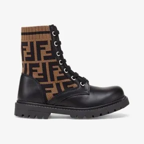 芬迪/Fendi 黑色皮革儿童机车靴-儿童机车靴-FENDI芬迪中国官网 JMR382AEGPF0PMM-8056867059196