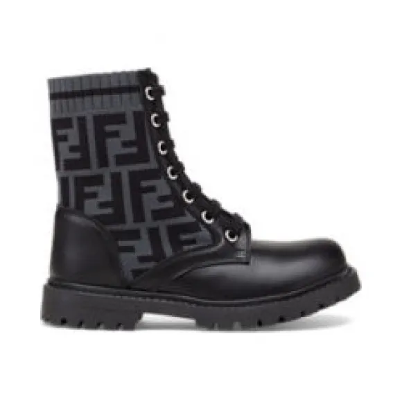 芬迪/Fendi 黑色皮革儿童机车靴-儿童机车靴-FENDI芬迪中国官网 JMR382AEGPF1D0I-8056867059202