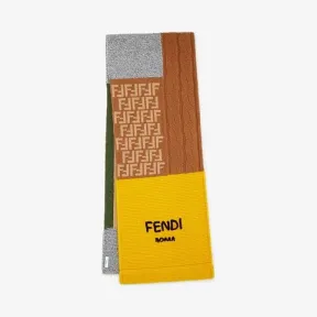 芬迪/Fendi 拼色拼接羊毛儿童围巾 JUQ010-AFOL-F0QF1